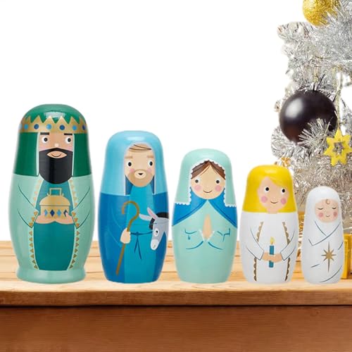 Krippen-Nistpuppen – Russische Matroschka-Puppen Aus, Jesus-Nesting-Krippenset | Tragbare Christliche Stapelpuppen Aus, Weihnachtskrippen-Nistpuppen Für Kinder, Hochzeitsfeier-Dekorationen Krippen-Nistpuppen – Russische Matroschka-Puppen Aus, Jesus-Nesting-Krippenset | Tragbare Christliche Stapelpuppen Aus, Weihnachtskrippen-Nistpuppen Für Kinder, Hochzeitsfeier-Dekorationen von Generic