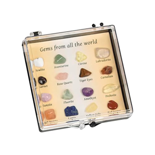 Kristall-Set, Sample-Box aus natürlichen Kristallen, für gemischte Edelsteine, Steine und Mineralien, wissenschaftliches Lehrset für Geschenk von Generic