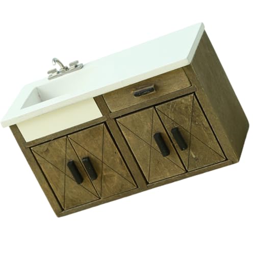 Küchenschrank Schränke Miniaturmöbel Modell Puppenhäuser Küchenzubehör Realistisches Spielset 1:12 von Generic