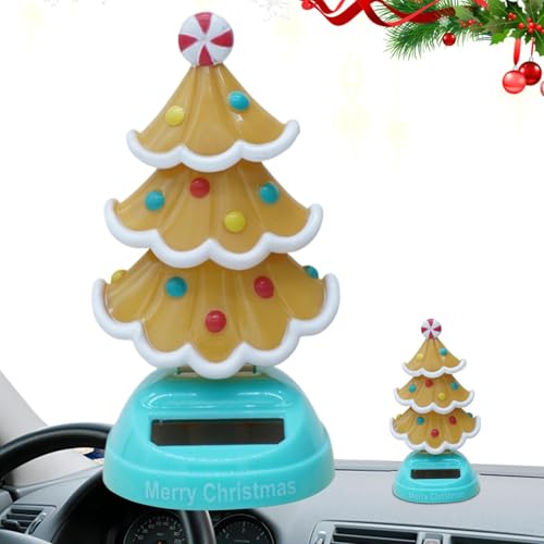 Künstlicher Weihnachtsbaum - Solarbetriebener tanzender Weihnachtsbaum | Schaukel Spielzeug für Büro, Auto, Fensterbankdekoration | entzückender Weihnachtsbaum mit zerbrochenem Kopf von Generic