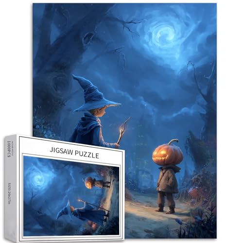 Kürbismasken-Monster, 1000-teiliges Puzzle für Erwachsene, kleiner Zauberer, winkt mit seinem Zauberstab, Kunst-Puzzle, herausfordernde Familienaktivitätsspiele, buntes DIY-Bastelpuzzle für Kürbismasken-Monster, 1000-teiliges Puzzle für Erwachsene, kleiner Zauberer, winkt mit seinem Zauberstab, Kunst-Puzzle, herausfordernde Familienaktivitätsspiele, buntes DIY-Bastelpuzzle für von Generic