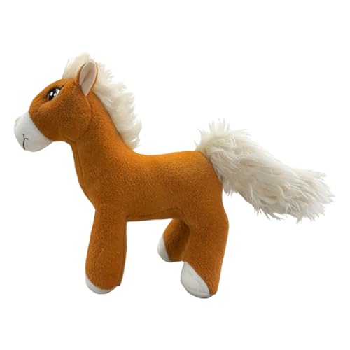 Kuscheltier Pferd, weiche Kuschelpuppe für Kinder, realistisches Design, perfekt für Kinder ab 3 Jahren BgP554 (Brown, 25cm) von Generic