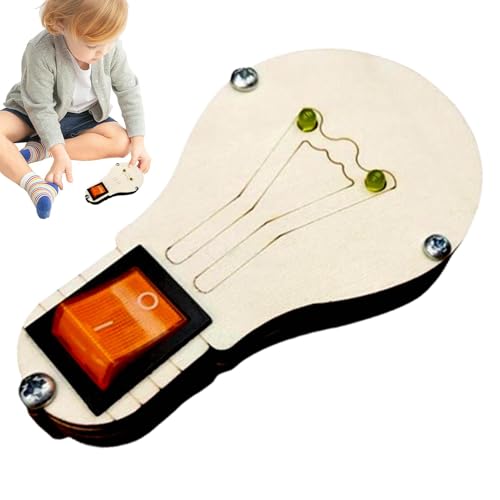 LED-Beleuchtungsschalter, Bedienfeld aus Holz, Lichtschalter-Spielzeug aus Holz, Lernspielzeug, Früherziehungs- und Aktivitätsspielzeug, beleuchtetes Spielzeug für von Generic