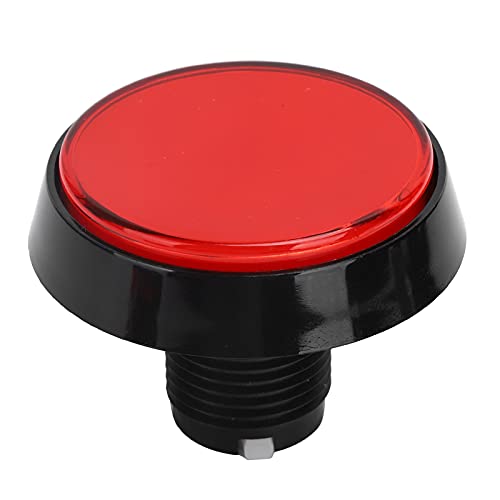LED -Druckknopf mit Haltbarem ABS -Material für Spielkonsolenversorgungen, 60 Mm Großer Runder Flachknopf für Kranmaschine (Rot + LED + dreibeiniger Schalter) von Generic