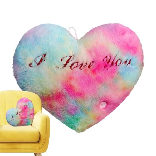 LED-Kissen in Herzform, leuchtendes Dekokissen, Plüsch, 35,6 cm (14,17 Zoll), Plüschkissen für den Valentinstag, schönes Nachtlicht für Sofa, Stuhl, Bett und Dekoration von Generic