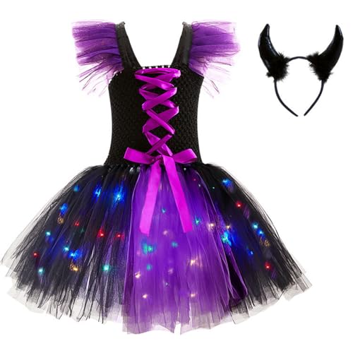 LED Mädchen Prinzessin Kleid Halloween Party Kostüm ärmelloses Tutu Mesh für Kleinkinder #701C von Generic