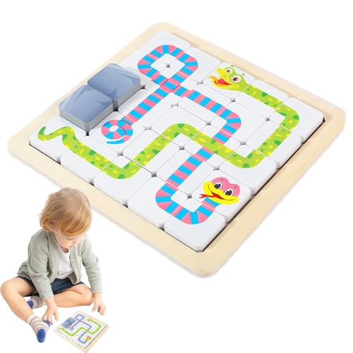 Labyrinth-Brettspiel – Spielzeug für Kinder Lernbrettspiel für Kinder | Holzlabyrinth, das Sich ständig verändert und das logische Denken trainiert. von Generic