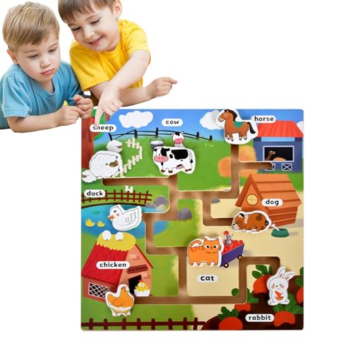 Labyrinth der Farben, Labyrinthtafel aus Holz | Lernpuzzletafel passend zum Zählen von Holz | Feinmotorikspielzeug für Jungen und Mädchen ab 3 Jahren, Spiel Labyrinth der Farben, Labyrinthtafel aus Holz | Lernpuzzletafel passend zum Zählen von Holz | Feinmotorikspielzeug für Jungen und Mädchen ab 3 Jahren, Spiel von Generic
