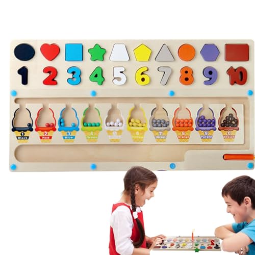 Labyrinth in Farbe und magnetischem Zählen, Labyrinthbrett aus Holz, verschiedene Spielzeuge zur Farbsortierung, Lernspielzeug für Feinmotorik, sortiertes Spielzeug für Vorschule, für 3 Jahre Labyrinth in Farbe und magnetischem Zählen, Labyrinthbrett aus Holz, verschiedene Spielzeuge zur Farbsortierung, Lernspielzeug für Feinmotorik, sortiertes Spielzeug für Vorschule, für 3 Jahre von Generic