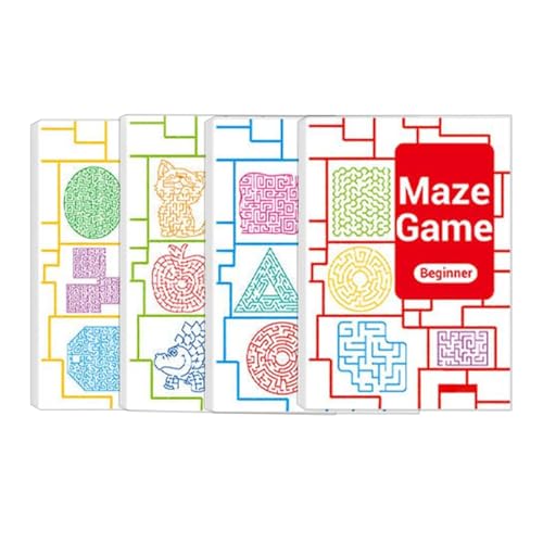 Labyrinthe Für Kinder | Fortschrittliches Labyrinth Aktivitätsbuch Für Kinder | 4 Stücke Sensorisches Lernspielzeug Papier Für Eltern Kind Interaktion von Generic