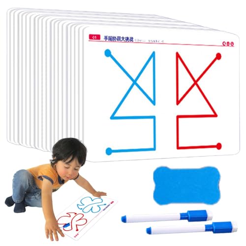 Langlebige Hohe Kontrast Vision-Karten, Hand-Gehirn-Koordinationskarte, Linke Und Rechte Hirnentwicklungskarte Für Eltern-Kind-Interaktion | Brain Training Card Game, Brain Learning Toys Card Game, 20 von Generic
