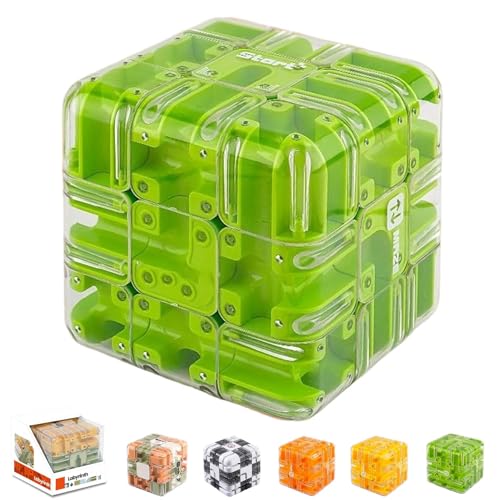 Large Labyrinth 3D Puzzle Maze Cube - Engaging Brain Teaser Toy, Magic Cube 3D Maze Ball, Roller Ball MazeCube, Puzzle Marble MazeCube, 3x3 Brain Training Spatial Logic High - Difficulty Puzzles (C) von Generic