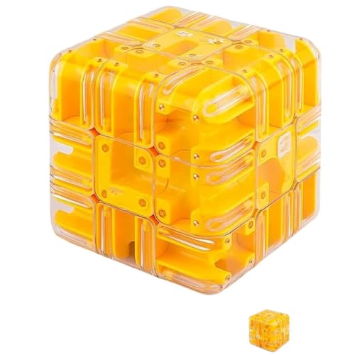 Large Labyrinth 3D Puzzle Maze Cube - Engaging Brain Teaser Toy, Magic Cube 3D Maze Ball, Roller Ball MazeCube, Puzzle Marble MazeCube, 3x3 Brain Training Spatial Logic High - Difficulty Puzzles (D) von Generic
