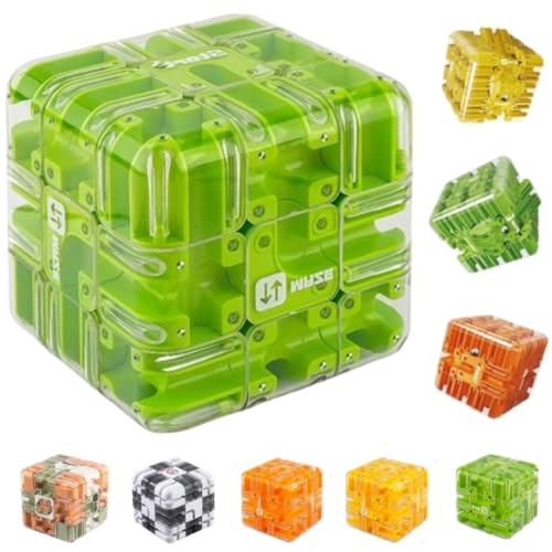 Large Labyrinth 3D Puzzles Maze Cube,3D Maze Magic Cube & Ball,Brain Teaser Toys,Brain Training Puzzle,Iq Mind Challenge Puzzle Box,A Perfect Educational Game Gift (Green) von Generic