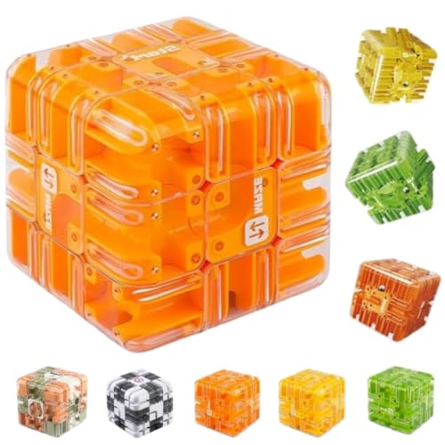 Large Labyrinth 3D Puzzles Maze Cube,3D Maze Magic Cube & Ball,Brain Teaser Toys,Brain Training Puzzle,Iq Mind Challenge Puzzle Box,A Perfect Educational Game Gift (Orange) von Generic