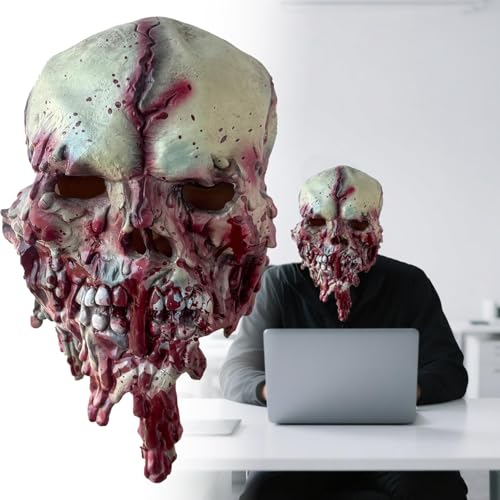 Latexmaske,Zombie Vollkopfmaske,Horror Maske,Gruseliger Tiermaske Erwachsene für Karneval, Fasching & Halloween | Weihnachtsfeiern & Maskenbälle,Halloween Karneval Kostüm Party,Scream Maske (A) von Generic