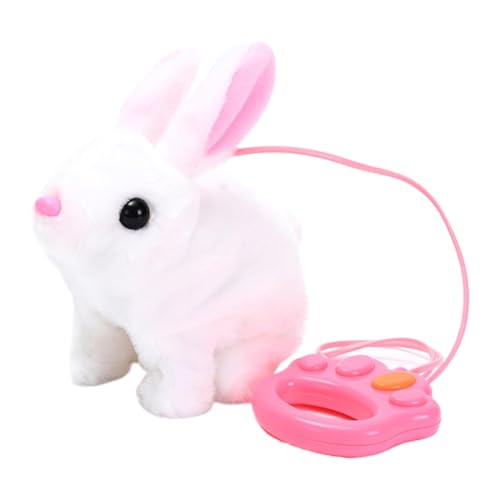 Laufendes Kaninchenspielzeug, Hüpfen Hase Spielzeug,Animiertes Laufspielzeug | Elektronisches Plüsch-Kaninchenspielzeug, interaktives Kuscheltier mit Geräuschen/Seil für Kindergeburtstag von Generic