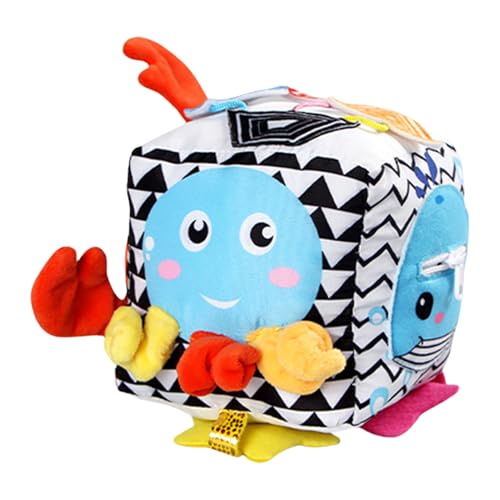 Learning Cube – Aktivitätszentrum für Kleinkinder – Sensorisches Brett aus Plüsch | Früheres Lernen Box für das Training der Feinmotorik, Lernspielzeug von Children von Generic