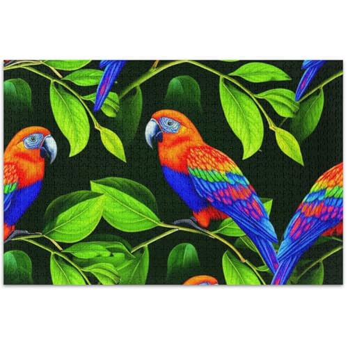 Lebendige Vögel, grüne Blätter, Puzzle, 1000 Teile, Tier-Kunstdruck, individuelles Geschenk, einzigartiges Spiel-Tech-Geschenk, 75 x 50 cm Lebendige Vögel, grüne Blätter, Puzzle, 1000 Teile, Tier-Kunstdruck, individuelles Geschenk, einzigartiges Spiel-Tech-Geschenk, 75 x 50 cm von Generic