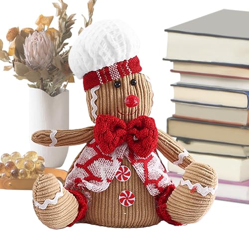 Lebkuchen-Mann-Lampen, Lebkuchen-Nachtlicht, Lebkuchenmann Weihnachten Plüschspielzeug mit Koch Hut, 26 cm/10 Zoll Lebkuchen gefüllt Spielzeug Festliche Plüschfiguren, Kuchen Plüschpuppe für Lebkuchen-Mann-Lampen, Lebkuchen-Nachtlicht, Lebkuchenmann Weihnachten Plüschspielzeug mit Koch Hut, 26 cm/10 Zoll Lebkuchen gefüllt Spielzeug Festliche Plüschfiguren, Kuchen Plüschpuppe für von Generic