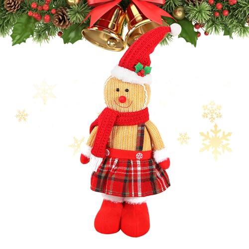 Lebkuchenmer, Plüsch Weihnachten -Mann | Plüsch -Mann Mädchen Puppen - Weihnachtsbaumpuppe Ornamente Indoor Outdoor saisonale Einrichtung für Esstisch, Bett von Generic