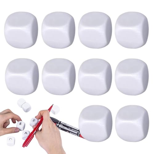 Leere Acryl-Würfel, leere weiße Würfel abgerundet,10 runde Acryl-Würfelblöcke | Trockenlöschbare leere Würfel für Schulmaterial für den Mathematikunterricht im Klassenzimmer von Leere Acryl-Würfel, leere weiße Würfel abgerundet,10 runde Acryl-Würfelblöcke | Trockenlöschbare leere Würfel für Schulmaterial für den Mathematikunterricht im Klassenzimmer von von Generic