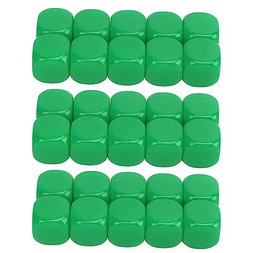 Leere Würfel Set Plastik DIY Aufkleber Mathematikunterrichtsspielparty Fun 16mm Abgerundet 6 -Seiten -Würfel für Lehrer Schüler Pack von 30 (Green) von Generic