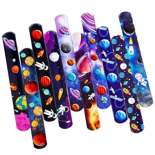 Leicht zu tragende Slap-Armbänder mit Weltraummotiven eignen sich für Partys KzW778 (Blue, 22x3cm) von Generic