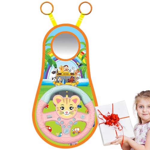 Lenkradspielzeug auf der Rückseite – 360 Grad Drehung des Fahrrads mit Sound | Toddler Carse Meat Play Toy, Baby Vehicle Simulat Lustiges Spielzeug im Auto, interaktives Armaturenbrett-Spielzeug von Generic