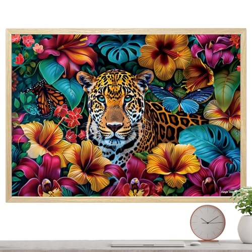 Leopard-Puzzle, Dschungel-Puzzle, Sammlerstückspielzeug | überzeugendes Puzzle für Erwachsene, Puzzle-Spielzeug, robustes kreatives Puzzlespiel für Mädchen, Heimbildung und Kinder von Generic