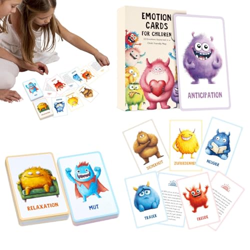 Lernen Sie Monster-Emotionskarten auf Englisch - 32 pädagogische Gefühle für Kinder, tierunterstützte Betreuung, emotionale Sprachunterstützung, Lernmaterial | Kinderga von Generic