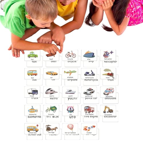 Lernkarten für Kindergarten, Lernkarten zum Entwickeln von Vokabeln - 24 Blatt hochfrequente Wortlehrkarten - Lernkarten Lernkarten für Kindergarten, Lernkarten zum Entwickeln von Vokabeln - 24 Blatt hochfrequente Wortlehrkarten - Lernkarten von Generic