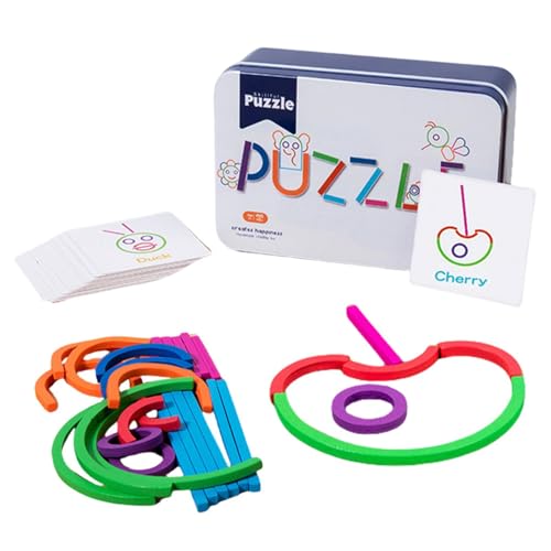 Lernpuzzle für Kinder, lustige Holzpuzzle - Lustiges Puzzle-Set mit Holzstäben - Buntes Rätselspielzeug, niedliche Lernspielzeuge für Feinmotorik Lernpuzzle für Kinder, lustige Holzpuzzle - Lustiges Puzzle-Set mit Holzstäben - Buntes Rätselspielzeug, niedliche Lernspielzeuge für Feinmotorik von Generic