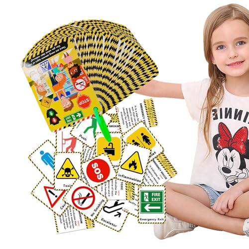 Lernspielzeug, Verkehrszeichen-Karteikarten, Lernbrettspiel für Kinder, Lernpunktkarten, Verkehrszeichen-Memory-Spiel, Kindheitspädagogisches Werkzeug für Kinder, Jungen und Mädchen, 50 Stück von Generic