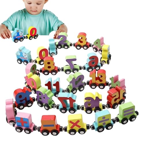 Letter Lernspielzeug Züge, Holz Alphabetzug Spielzeug | Magnetisches Kinderalphabet-Zugspielzeug | Buchstabenlernspielzeug, pädagogisches Kinderspielzeug für Zuhause, Kindergarten, Kindergarten von Generic