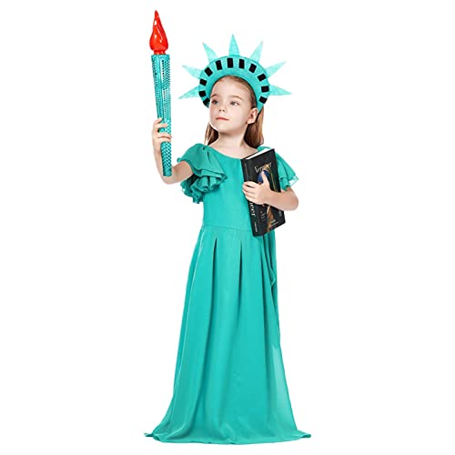 Libertyy Statue Kostüm - Amerikanische Statue des Libertyy Cosplay -Kleides, historische COS -Kleidung | Libertyy Halloween -Kostüm für Frauen, Mädchen, US -patriotisches Outfit, Party -Requisiten Libertyy Statue Kostüm - Amerikanische Statue des Libertyy Cosplay -Kleides, historische COS -Kleidung | Libertyy Halloween -Kostüm für Frauen, Mädchen, US -patriotisches Outfit, Party -Requisiten von Generic