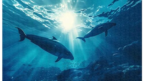 Lichtsäule Dolphin Leap: Marine Optical Art Puzzle 1000 Teile (B ; 1000 Piece) von Generic