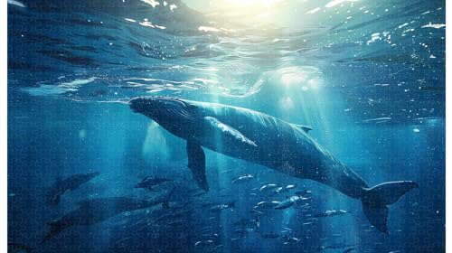 Lichtsäule Dolphin Leap: Marine Optical Art Puzzle 1000 Teile (D ; 1000 Piece) von Generic
