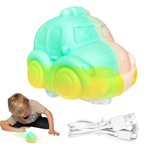 Light Up Car Spielzeug, Silikon Auto Spielzeug - Rolling Bubble Ball Spielzeugauto,Spielzeug-Auto-Klassenzimmer-Belohnungen für Mädchen Jungen 3+, pädagogisches Schildpattenfahrzeug Spielzeug von Generic