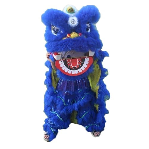 Lion Dance Mascot Costume for 5-12 Age Party Carnival Festival - 14 Inch Chinese Traditional Dragon And Lion Dance(Blue) von Generic