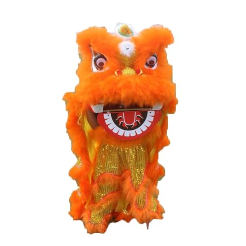 Lion Dance Mascot Costume for 5-12 Age Party Carnival Festival - 14 Inch Chinese Traditional Dragon And Lion Dance(Orange) von Generic
