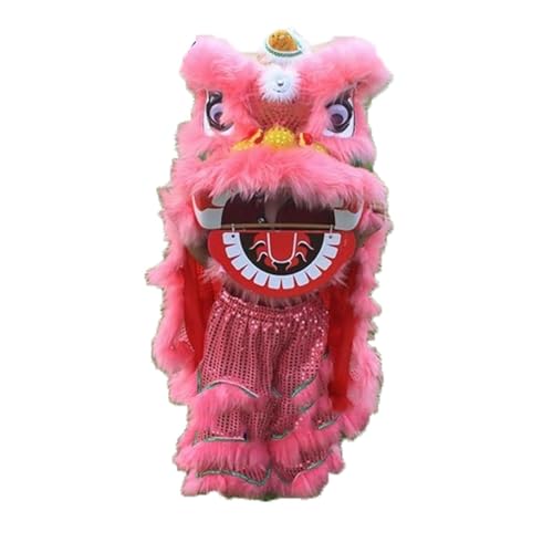 Lion Dance Mascot Costume for 5-12 Age Party Carnival Festival - 14 Inch Chinese Traditional Dragon And Lion Dance(Pink) von Generic