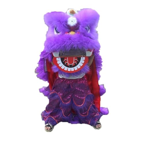 Lion Dance Mascot Costume for 5-12 Age Party Carnival Festival - 14 Inch Chinese Traditional Dragon And Lion Dance(Purple) von Generic