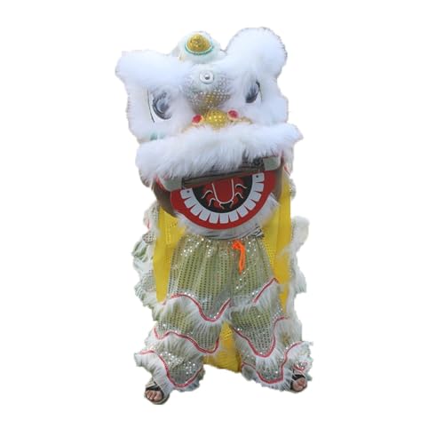 Lion Dance Mascot Costume for 5-12 Age Party Carnival Festival - 14 Inch Chinese Traditional Dragon And Lion Dance(White) von Generic