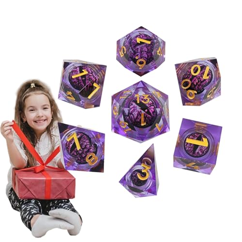 Liquid Core Dice Set - Polyedral -Würfel, Harz RPG Set | 7PCS Swirl Effect Würfel für Tischspiele, Abenteuer, Game Night Fun, Fantasy -Geschenk für Dungeon Masters, Spieler und Sammler Liquid Core Dice Set - Polyedral -Würfel, Harz RPG Set | 7PCS Swirl Effect Würfel für Tischspiele, Abenteuer, Game Night Fun, Fantasy -Geschenk für Dungeon Masters, Spieler und Sammler von Generic