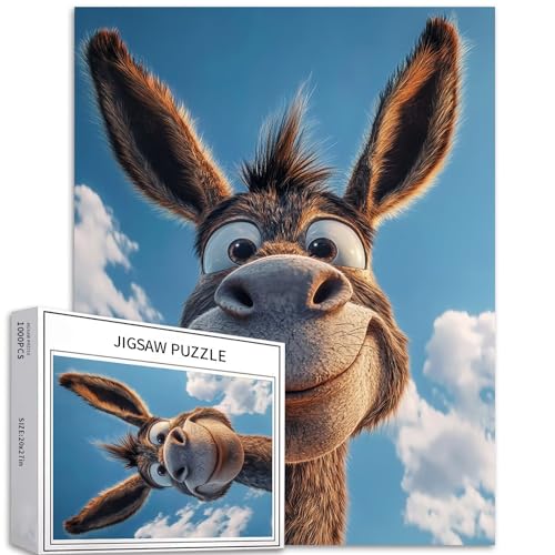 Little Donkey Looking up at The Camera 1000 Piece Jigsaw Puzzles for Adults Cartoon Art Jigsaw Puzzle Challenging Family Activity Games Colorful DIY Craft Puzzle for Home Decor Gifts 20×27 Inches Little Donkey Looking up at The Camera 1000 Piece Jigsaw Puzzles for Adults Cartoon Art Jigsaw Puzzle Challenging Family Activity Games Colorful DIY Craft Puzzle for Home Decor Gifts 20×27 Inches von Generic