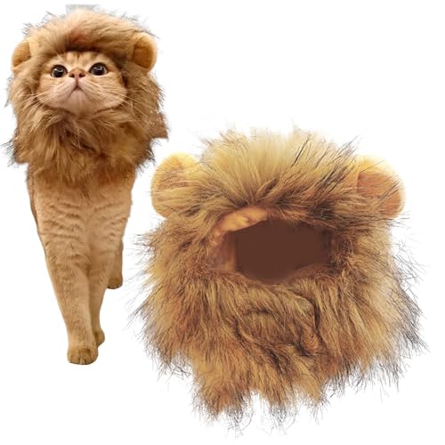 Löwe Mane Hund Löwe Wig Cosplay Wig Cosplay Wig, Haustierkostüme, Weihnachtshut, Anziehzubehör, Kätzchen Dekoration von Generic
