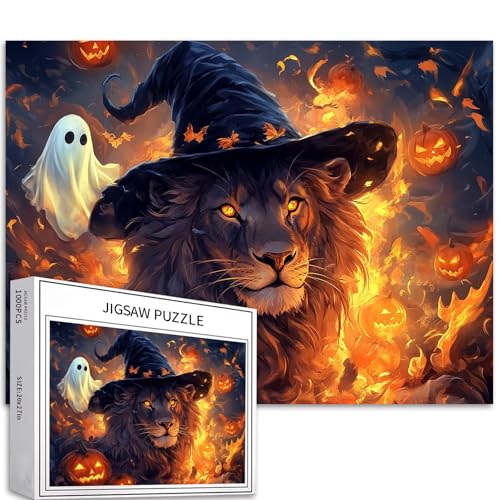 Löwe mit Zaubererhut, 1000-teiliges Puzzle für Erwachsene, festlicher, niedlicher Stil, Kunst-Puzzle, herausfordernde Familienaktivitäten, buntes DIY-Bastelpuzzle für Heimdekoration, Geschenke, 70 × Löwe mit Zaubererhut, 1000-teiliges Puzzle für Erwachsene, festlicher, niedlicher Stil, Kunst-Puzzle, herausfordernde Familienaktivitäten, buntes DIY-Bastelpuzzle für Heimdekoration, Geschenke, 70 × von Generic