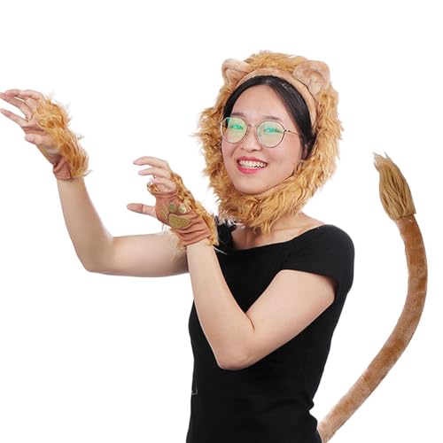 Löwen-Kostüm für Kinder, Cosplay-Kostüm-Set, Löwen-Halloween-Outfit, Plüsch-Löwen-Halloween-Outfit, bequemes Kinder-Löwen-Kostüm, weiches Tier-Kostüm-Set für Halloween-Party Löwen-Kostüm für Kinder, Cosplay-Kostüm-Set, Löwen-Halloween-Outfit, Plüsch-Löwen-Halloween-Outfit, bequemes Kinder-Löwen-Kostüm, weiches Tier-Kostüm-Set für Halloween-Party von Generic