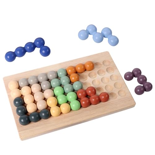 Logikbrett Perlen Spielzeug, Farbsortierstapel Spielzeug | Perlenspielzeug Stapelbare Regenbogenbrettspiele | 72 Herausforderungen Brain Teaser Sortierpuzzle-Spiel Lernspielzeug für Mädchen von Generic